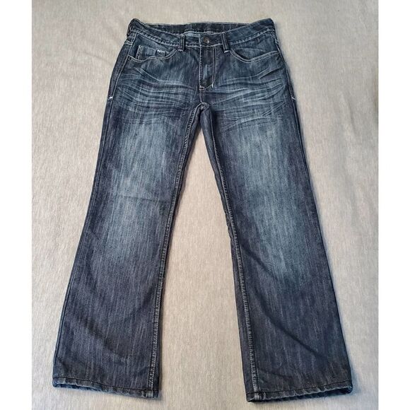 Buffalo Jeans Mens 30x27 Blue Dark Wash Straight Leg Denim - Picture 1 of 8